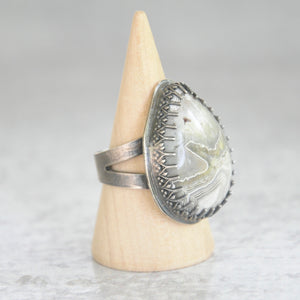 Agate Teardrop Ring No. 1 • Size 8 US