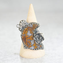 Load image into Gallery viewer, Ochre Moon + Succulent Statement Ring • Size 7.5 US