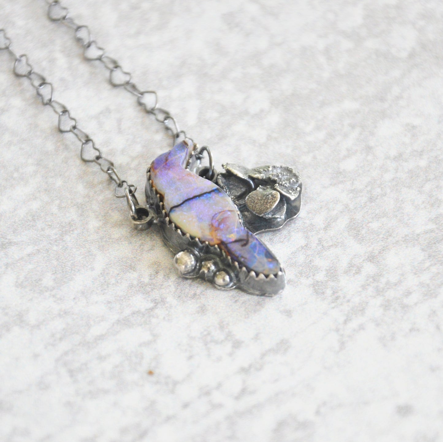 Monarch Opal Bird Pendant