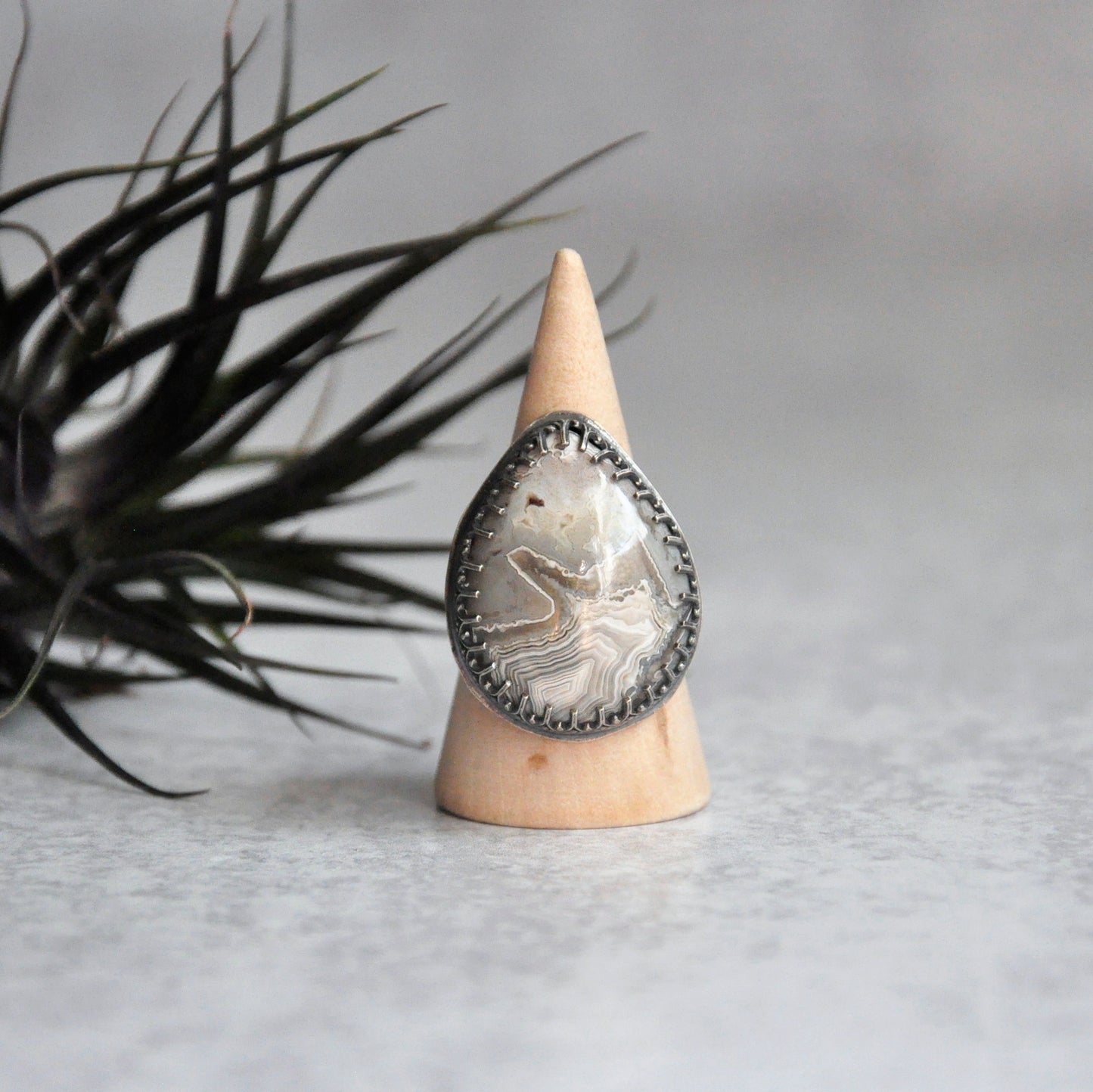 Agate Teardrop Ring No. 1 • Size 8 US