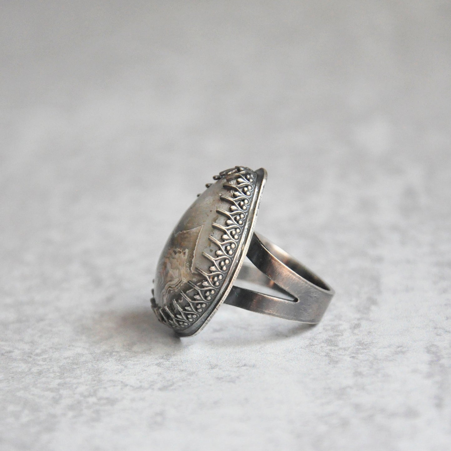 Agate Teardrop Ring No. 1 • Size 8 US