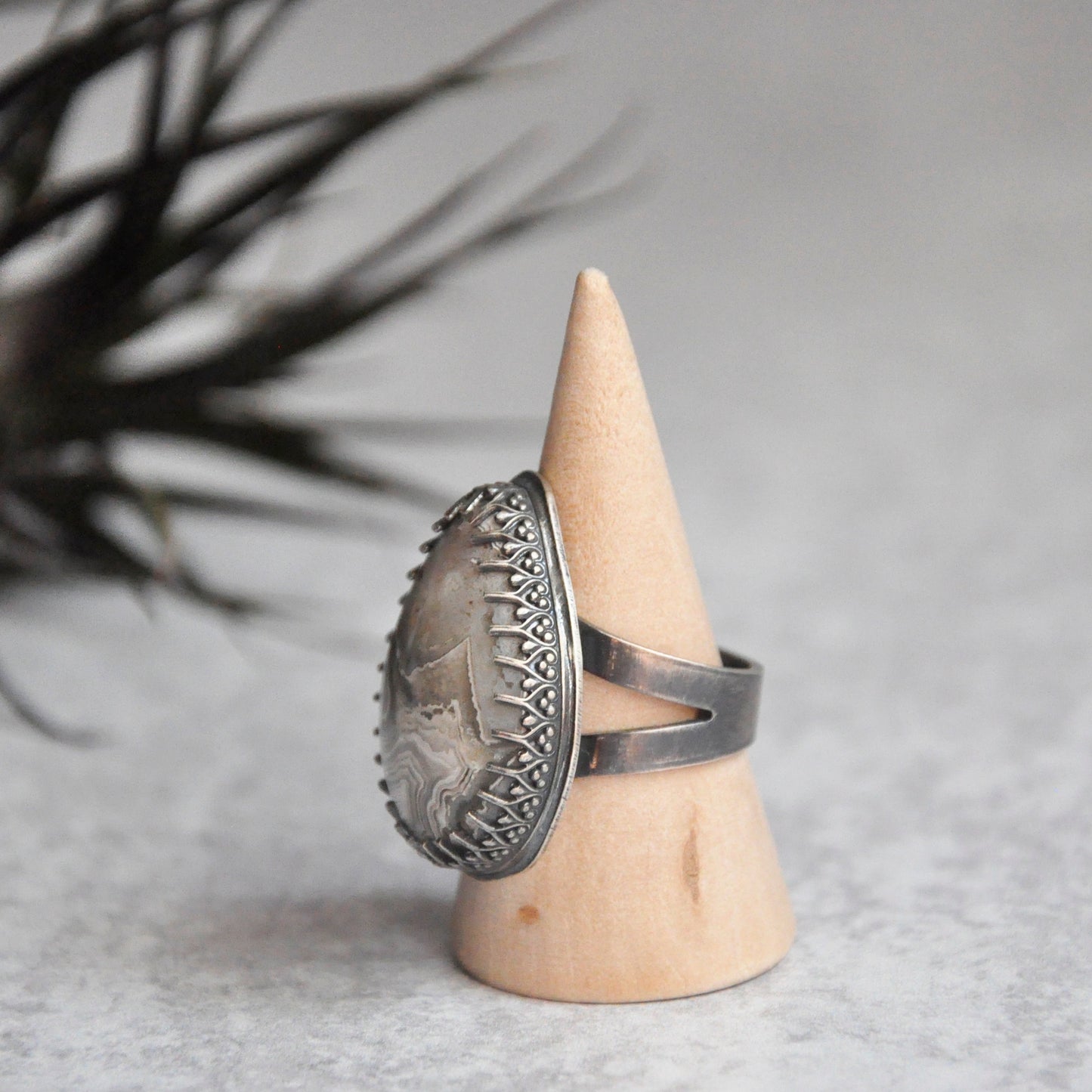 Agate Teardrop Ring No. 1 • Size 8 US