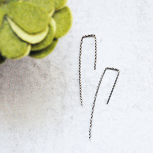 Silver Twisted Threader Earrings