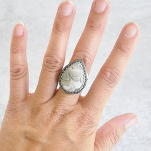 Agate Teardrop Ring No. 1 • Size 8 US