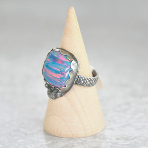 Blue Aura Opal Ring - Size 6 US