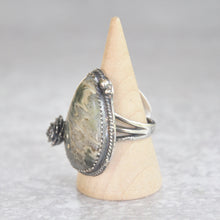 Load image into Gallery viewer, Jasper, Druzy + Succulent Ring • Size 7.5 US