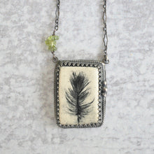 Load image into Gallery viewer, Feather + Peridot Pendant