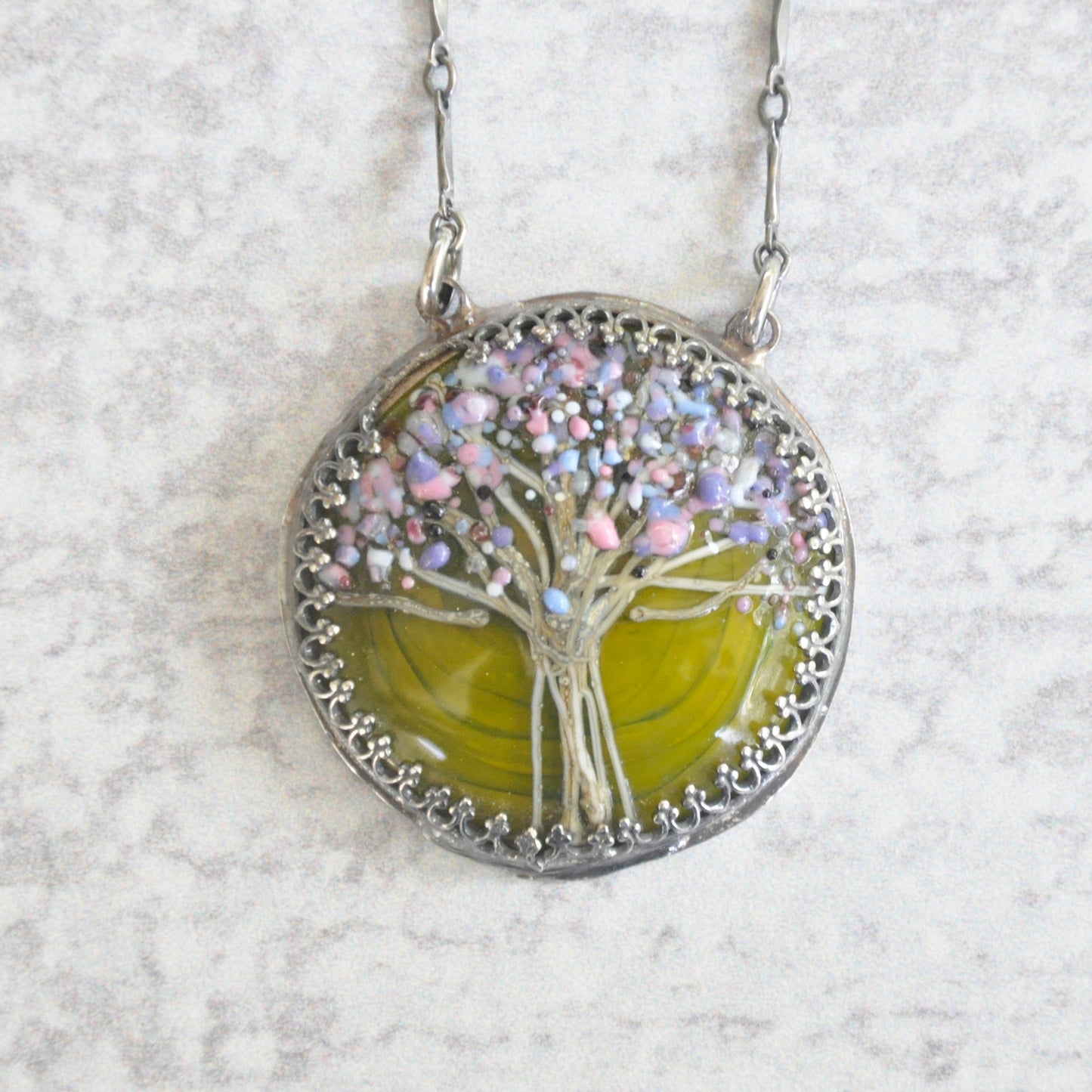 Glass Tree Pendant