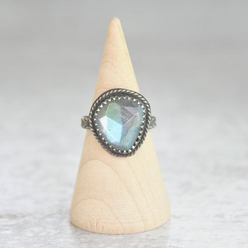 Labradorite Faceted Ring No. 1  • Size 6 US