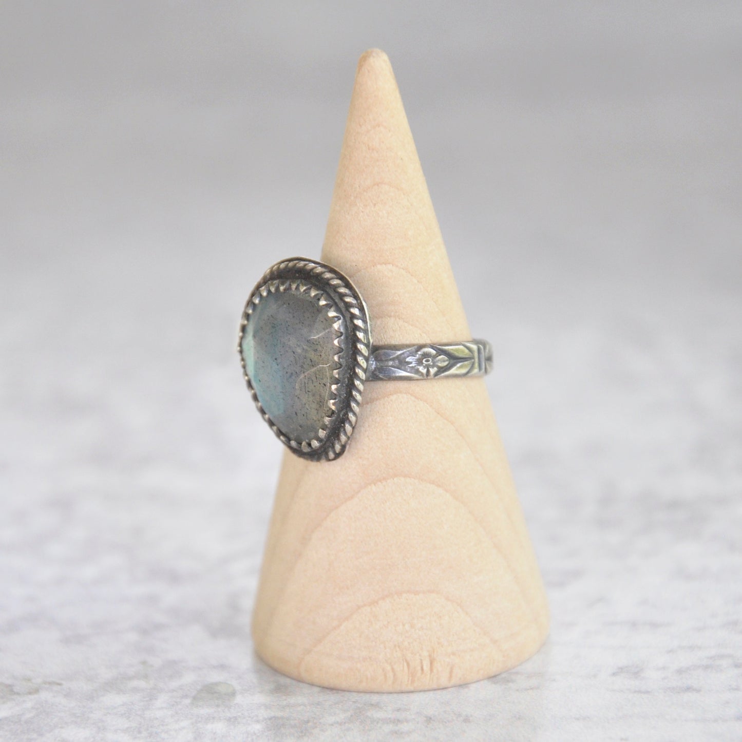 Labradorite Faceted Ring No. 1  • Size 6 US