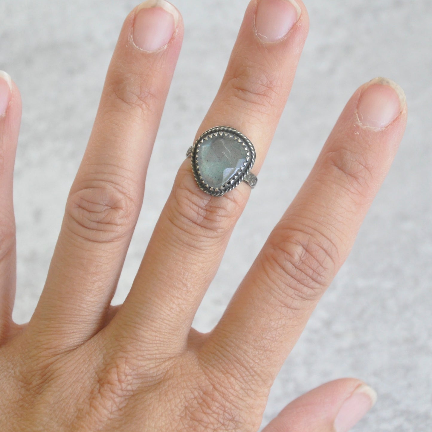 Labradorite Faceted Ring No. 1  • Size 6 US