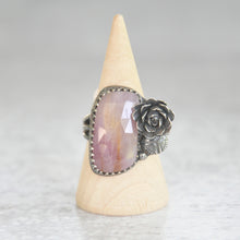 Load image into Gallery viewer, Pink Sapphire + Succulent Statement Ring • Size 7.5 US
