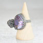 Purple Mohave Turquoise + Succulent Statement Ring • Size 6 US