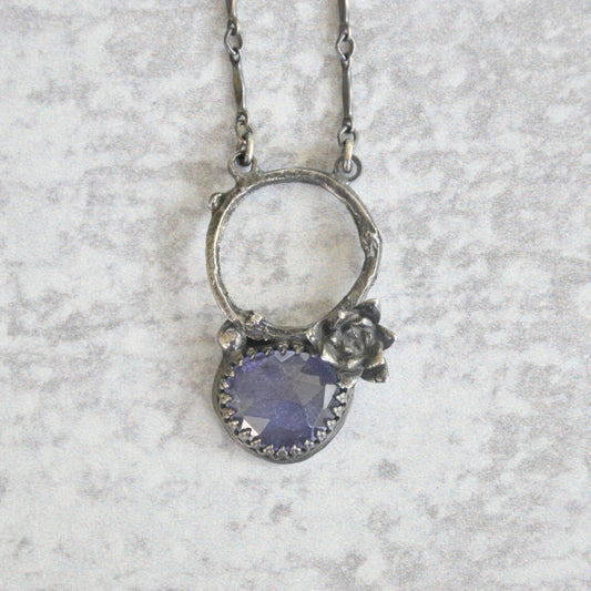 Tanzanite + Succulent Pendant