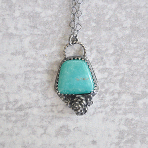 Turquoise + Succulent Pendant No. 2