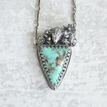 Load image into Gallery viewer, Buffalo Head, Turquoise + Pyrite, Succulent Pendant