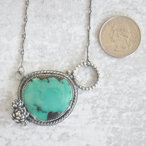 Turquoise + Succulent Pendant No. 4