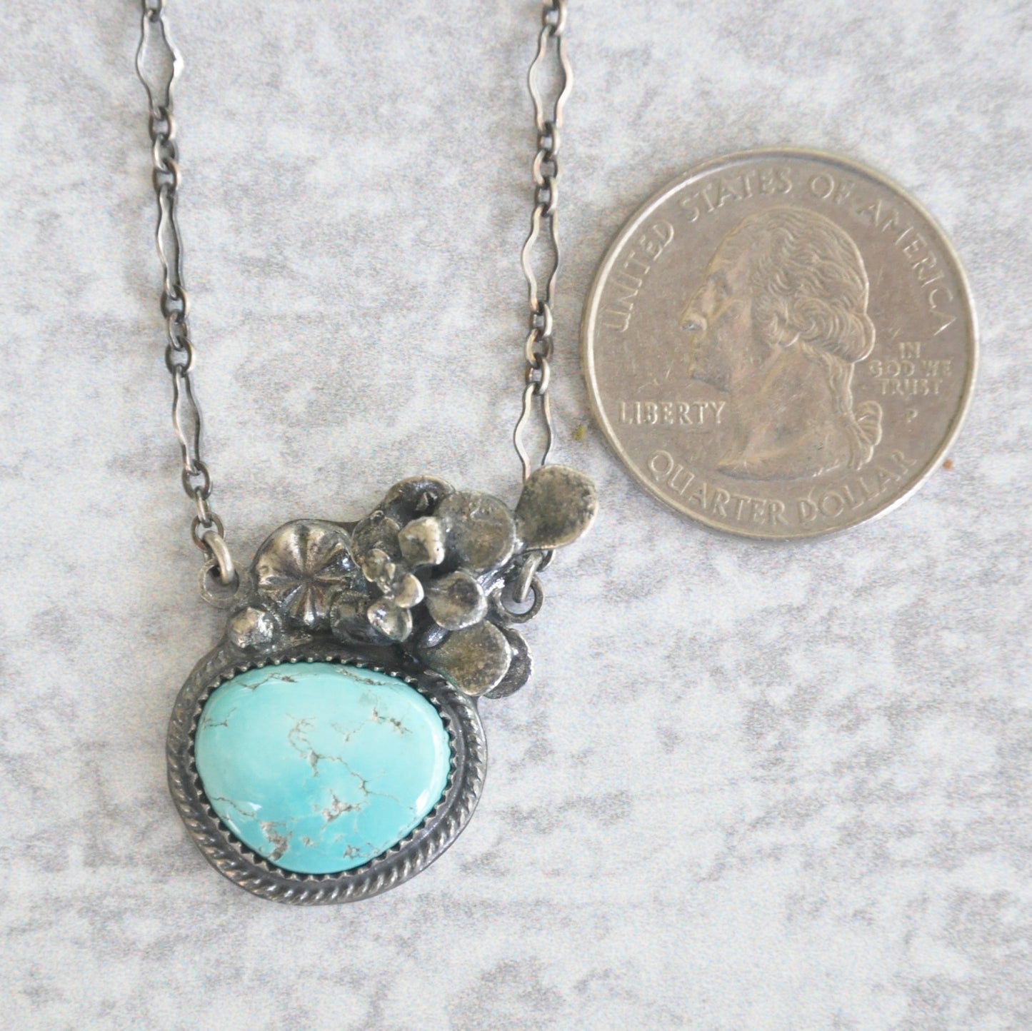 Turquoise + Succulent Pendant No. 1