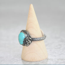 Load image into Gallery viewer, Turquoise + Succulent Bloom Ring No. 3 • Size 7.5 US
