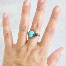 Load image into Gallery viewer, Turquoise + Succulent Bloom Ring No. 3 • Size 7.5 US