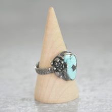 Load image into Gallery viewer, Lavender Kazakhstan Turquoise + Succulent Bloom Ring No. 1 • Size 7.5 US