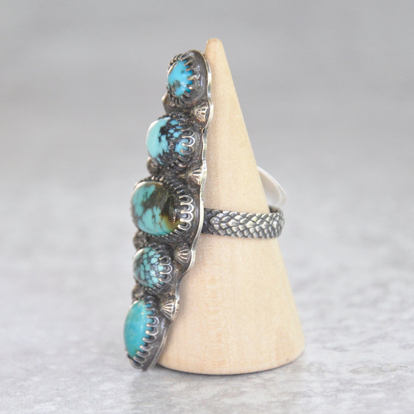 Statement Mixed Turquoise Ring • Size 7.25 US