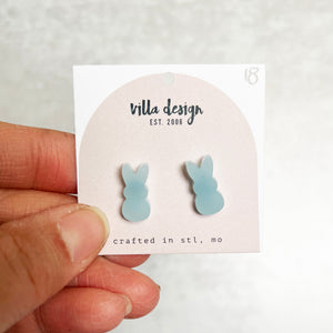Peep Bunny Earrings - Sky Blue