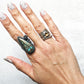Pyrite + Turquoise Ring with Succulent • Size 6.25 US