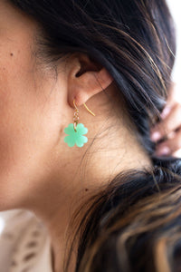 Clover Earrings - Olive