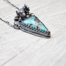 Load image into Gallery viewer, Buffalo Head, Turquoise + Pyrite, Succulent Pendant