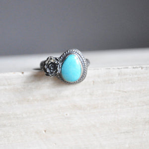 Turquoise + Succulent Bloom Ring No. 3 • Size 7.5 US