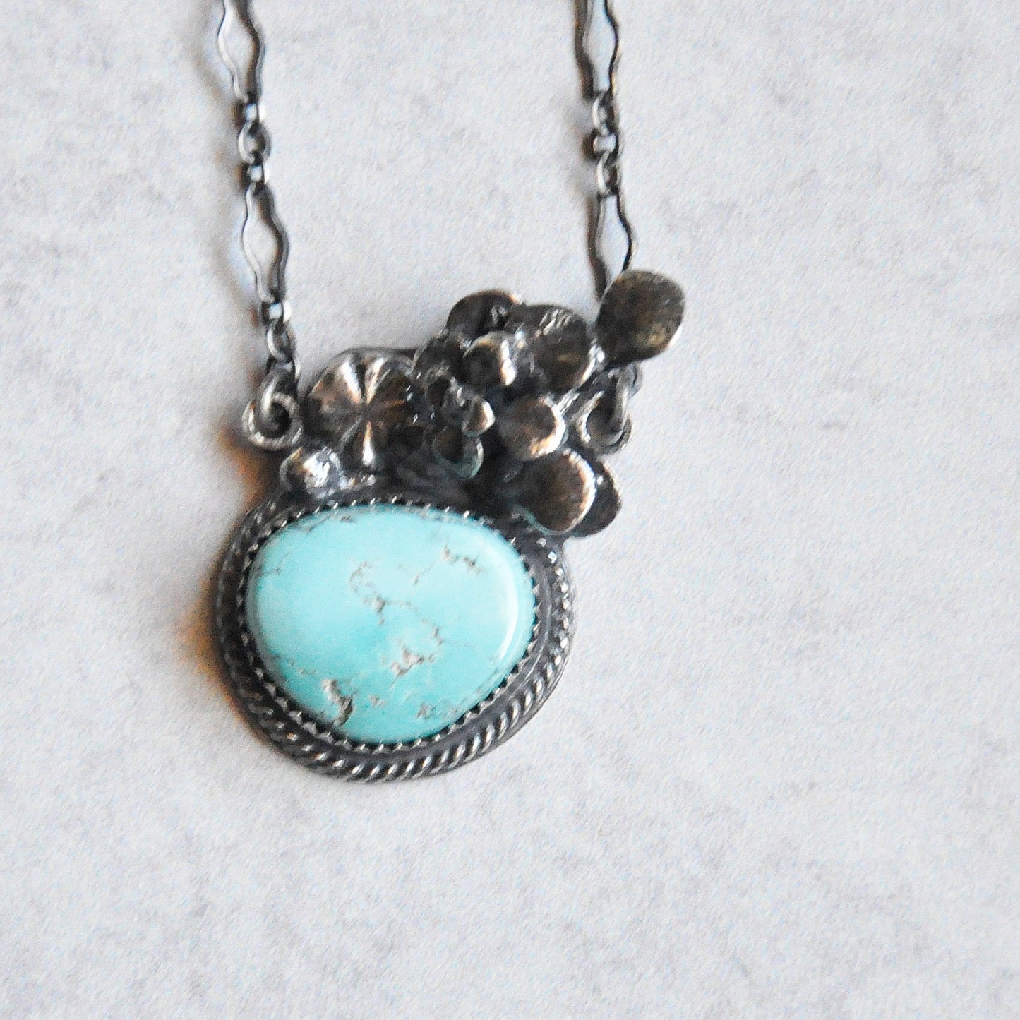 Turquoise + Succulent Pendant No. 1