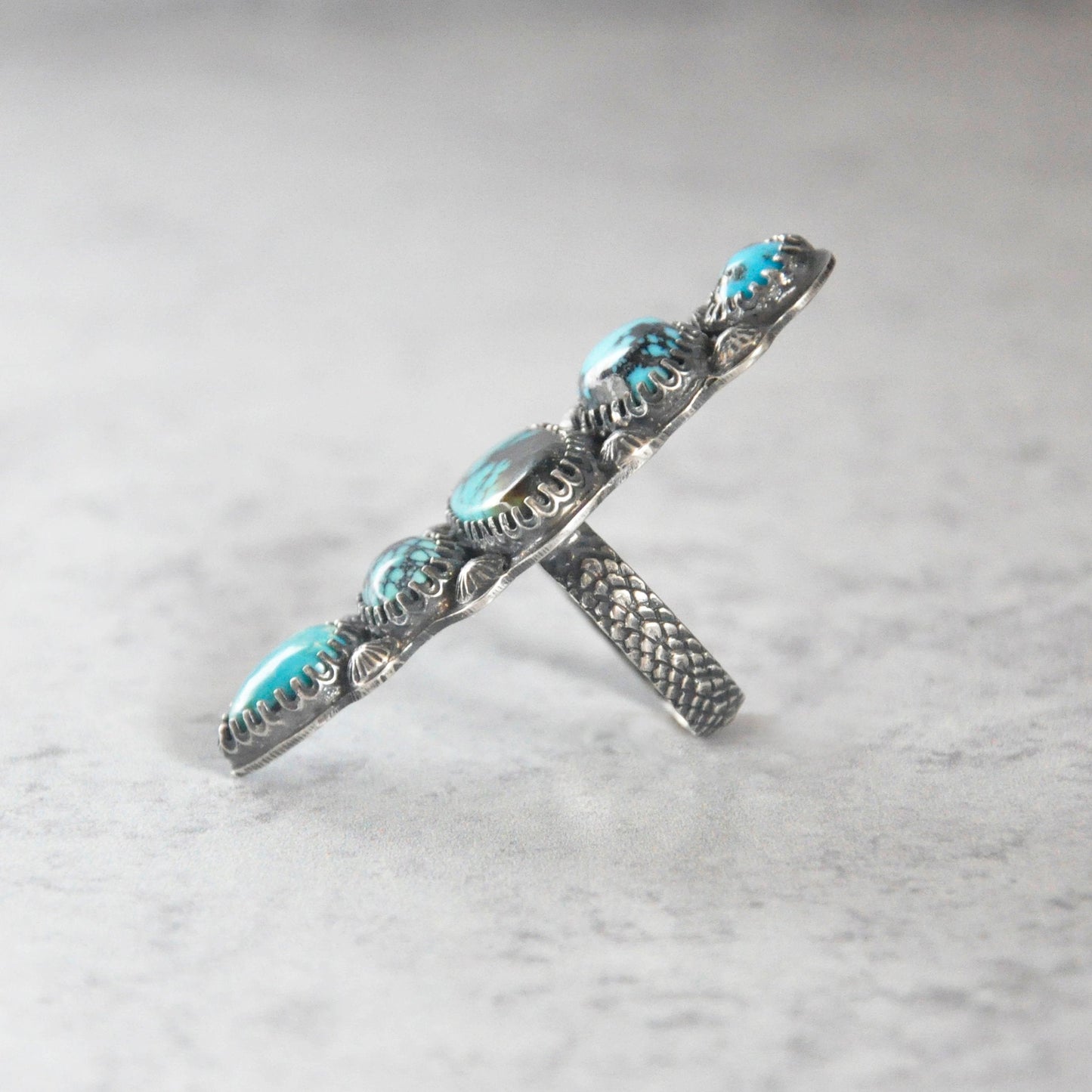 Statement Mixed Turquoise Ring • Size 7.25 US