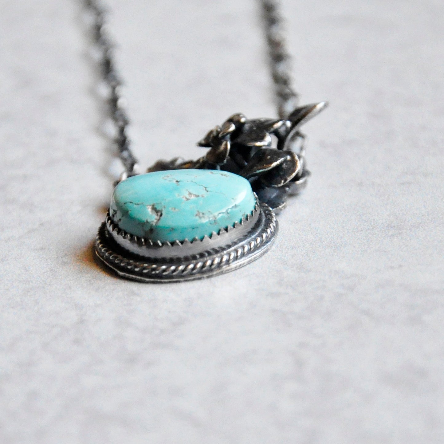 Turquoise + Succulent Pendant No. 1