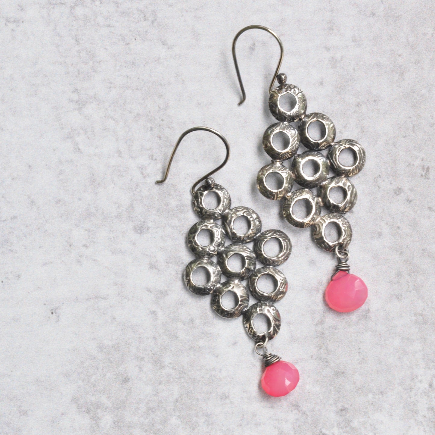 Pink Chalcedony Earrings