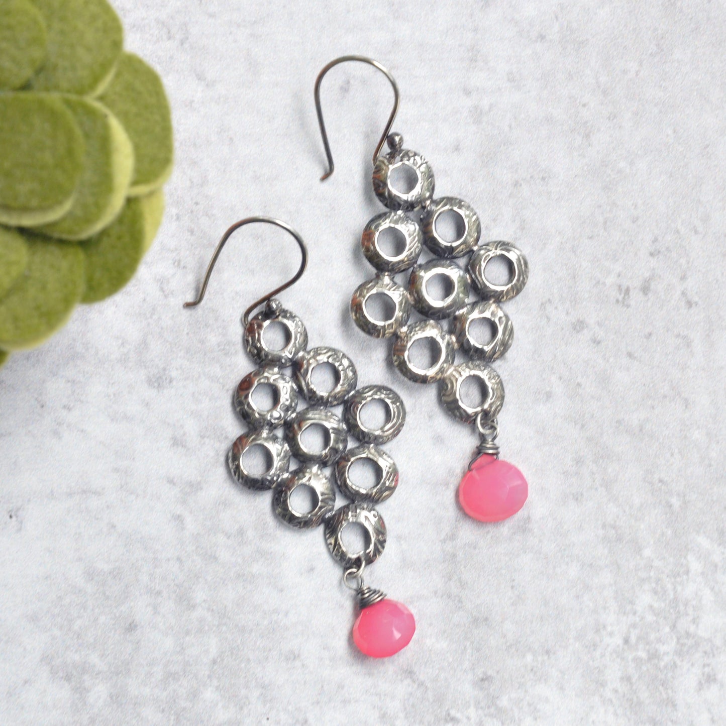 Pink Chalcedony Earrings