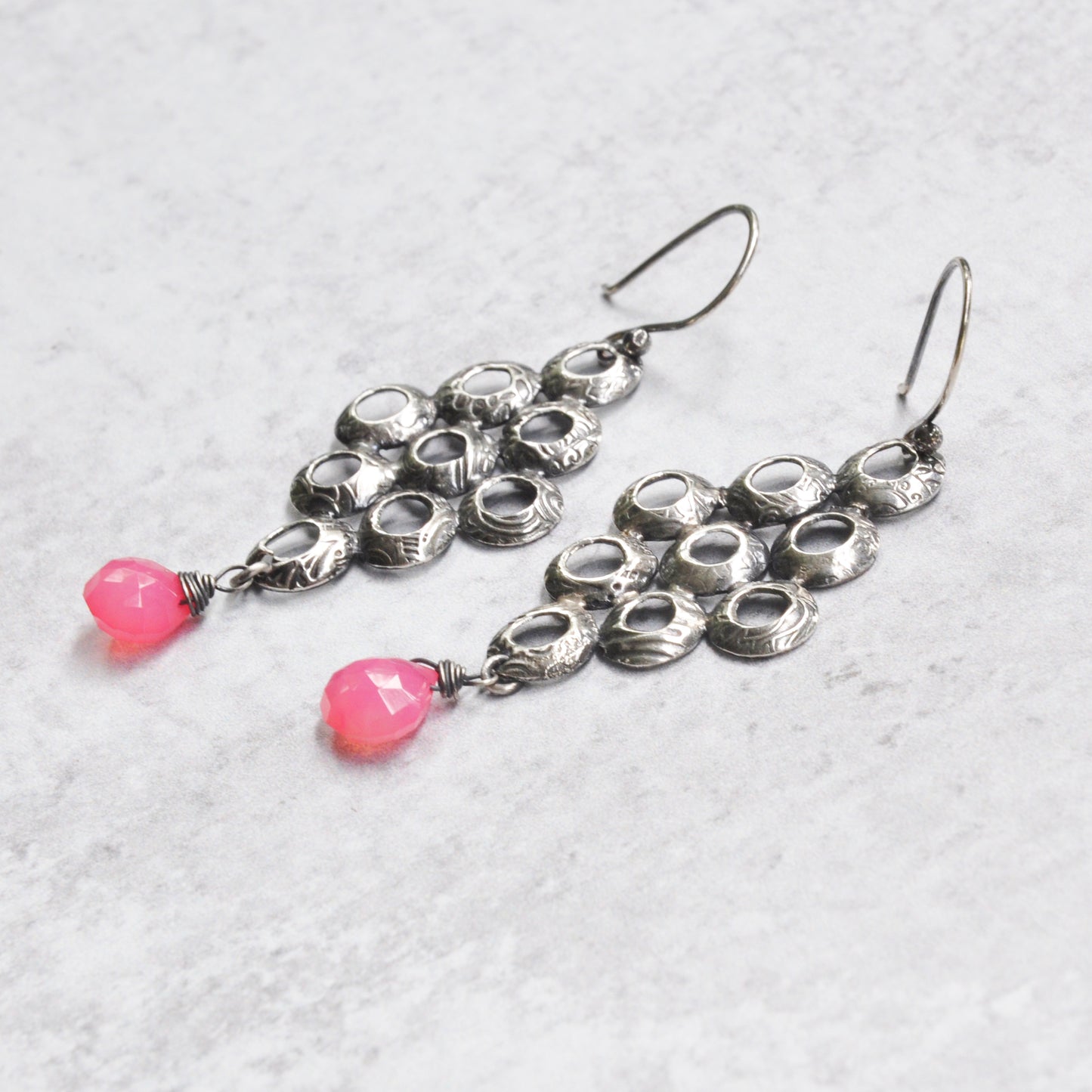 Pink Chalcedony Earrings