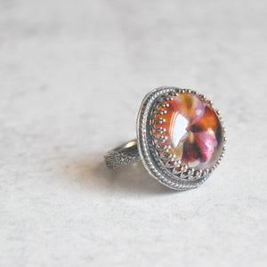 Pink Glass Implosion Ring • Size 6 US