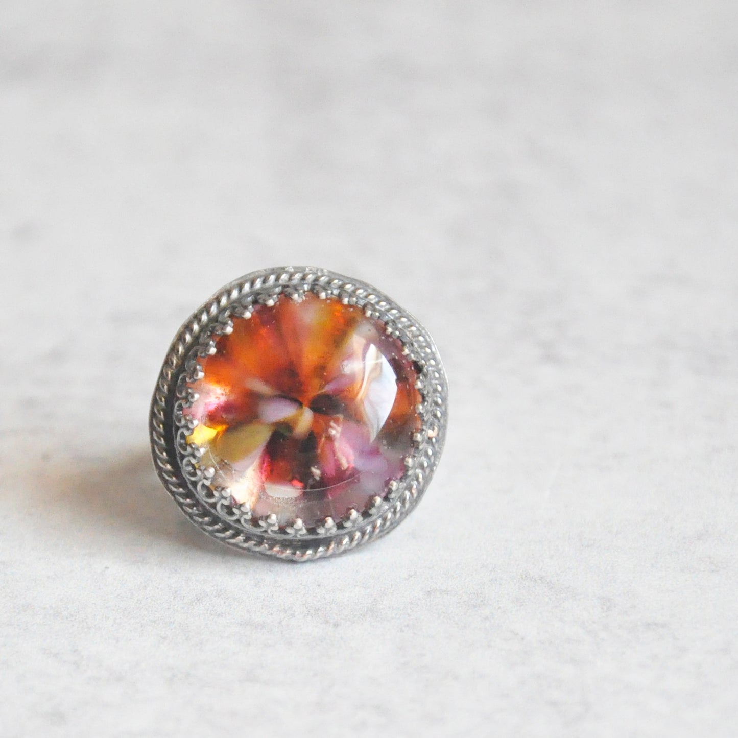 Pink Glass Implosion Ring • Size 6 US