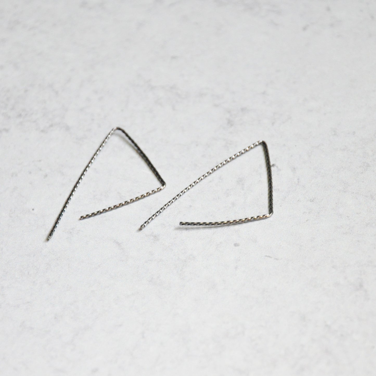 Silver Twisted Tri Threader Earrings