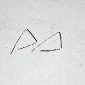 Silver Twisted Tri Threader Earrings