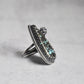 Pyrite + Turquoise Ring with Succulent • Size 6.25 US